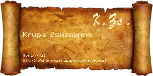Krupa Zsuzsanna névjegykártya